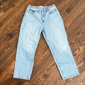 Abercrombie & Fitch Curve Love Light Wash Straight Leg Jeans